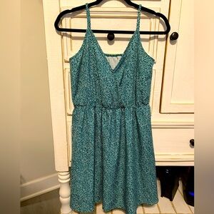 Green and white dress